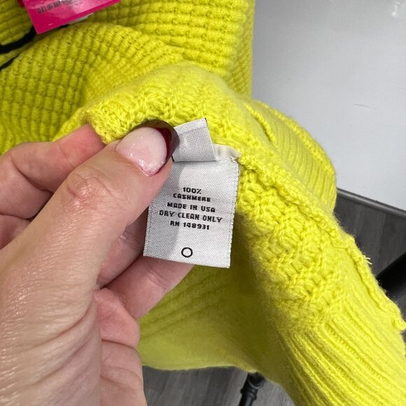 $1695 NWT The Elder Statemans Yellow Smiley Face Waffle Knit Crew Neck Sweater L - Picture 11 of 11